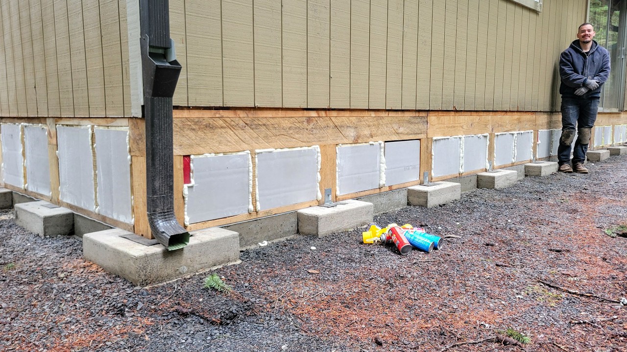 Framing & Insulating My Cabin Crawlspace