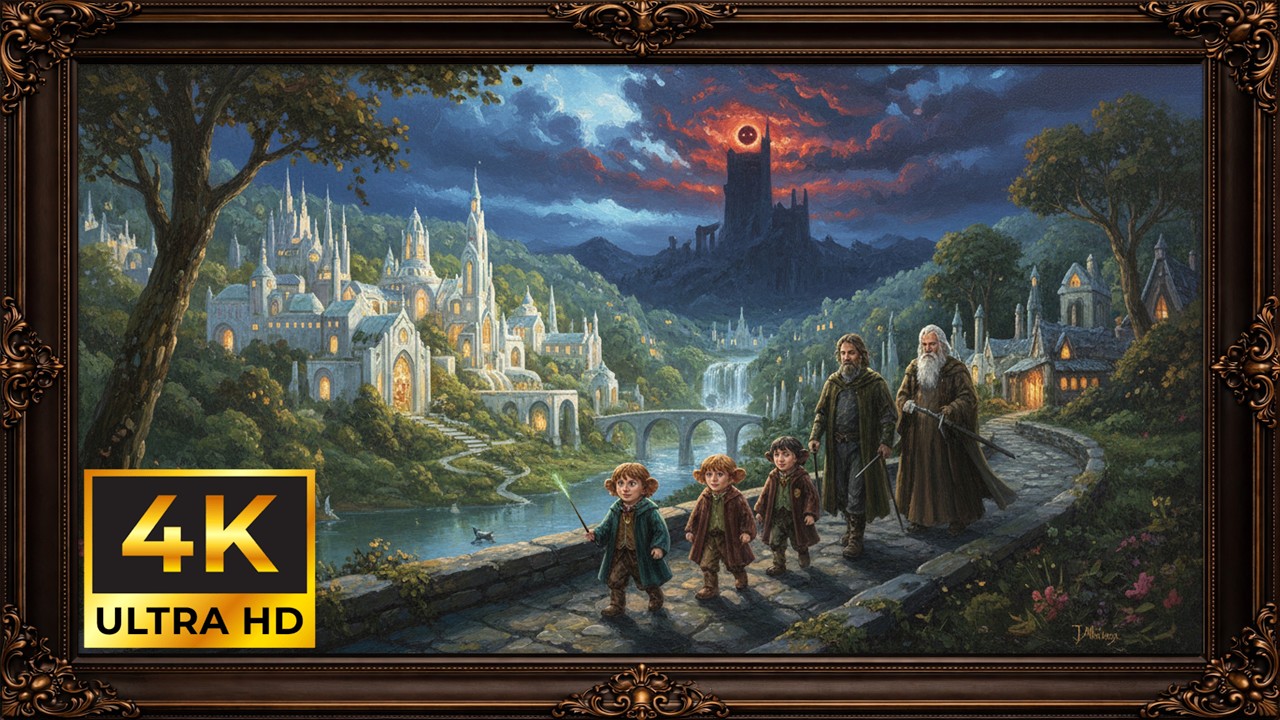 4K Vintage Oil Painting - The Fellowship’s Journey | Frame TV Art Wallpaper (No Music)