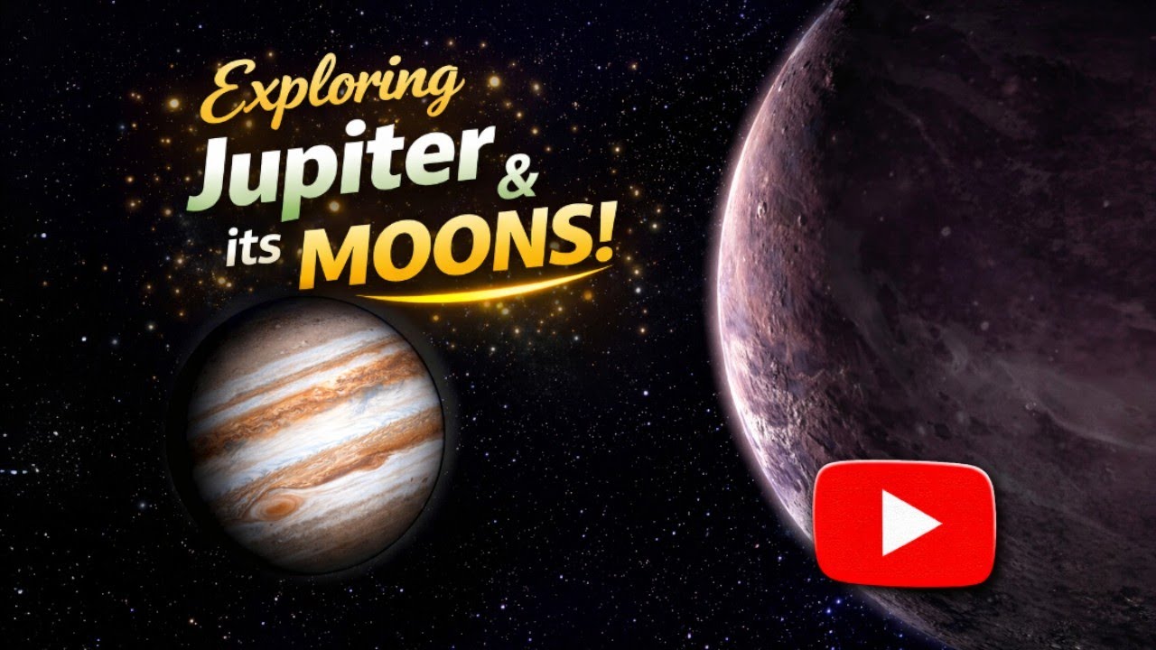 Majestic Jupiter and mysterious alien planet drift through star filled cosmos vastness deep space