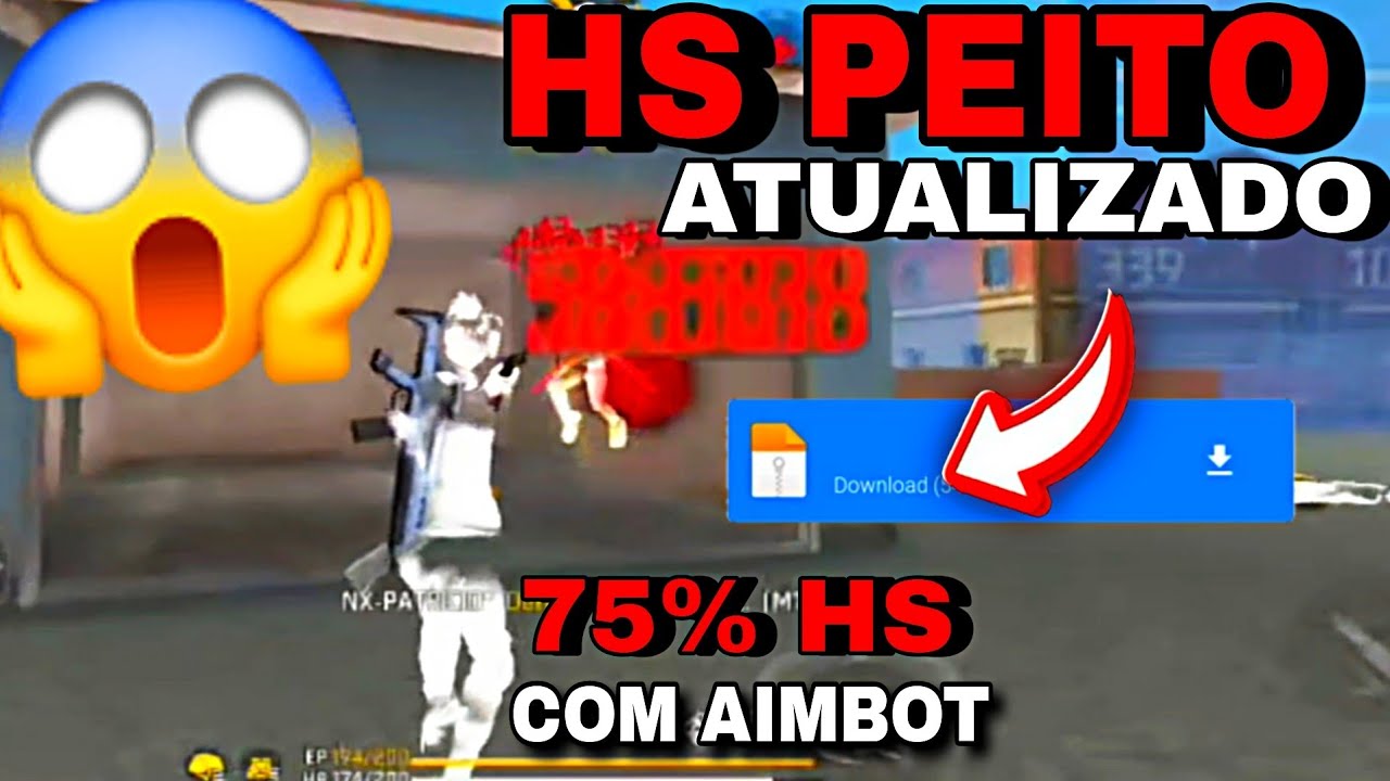 HS PEITO AIMBOT 75% HS ATUALIZADO 😱 PARA FF LINK DIRETO HS PEITO HOLOGRAMA BRANCO ANT BAN