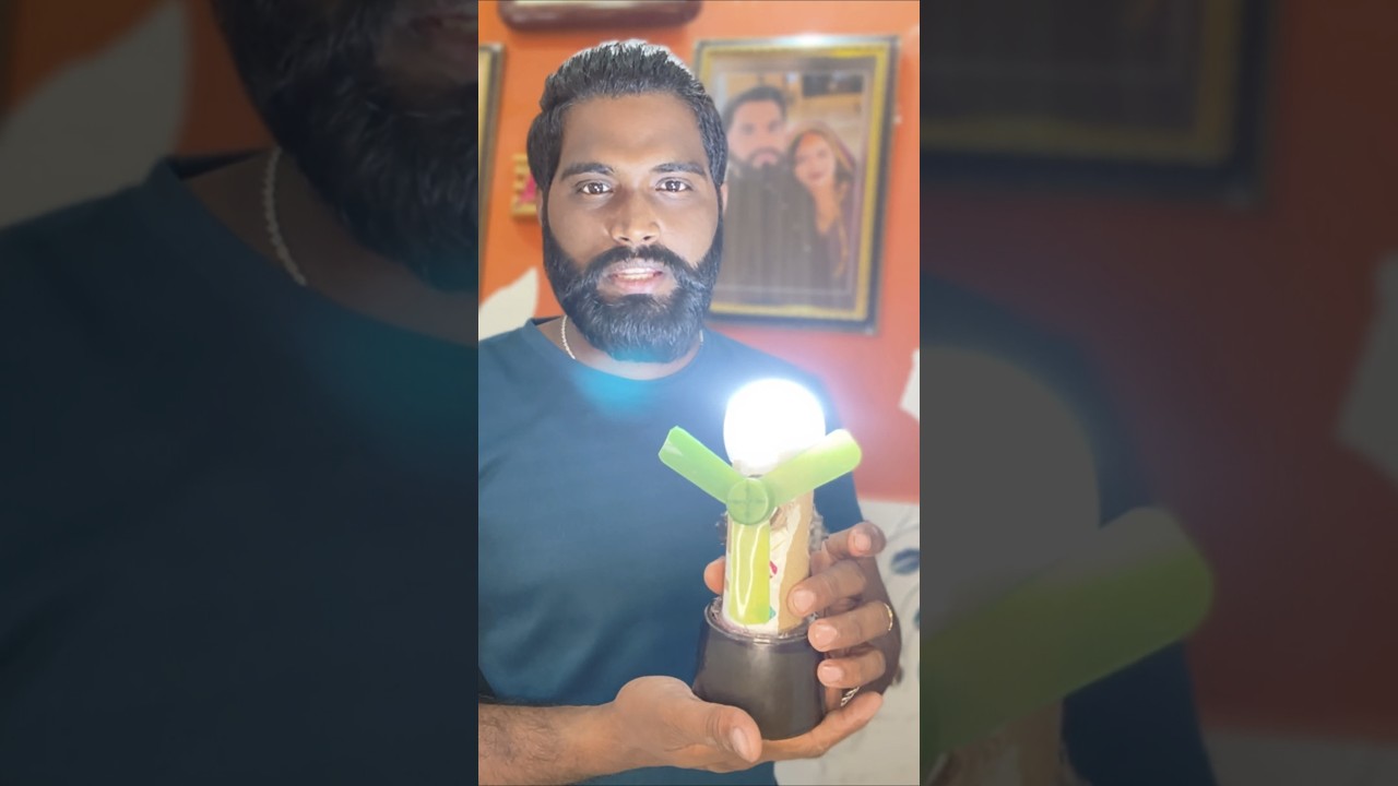 DIY Mini Table Fan with Light 💡 | DC Motor Project 🔥