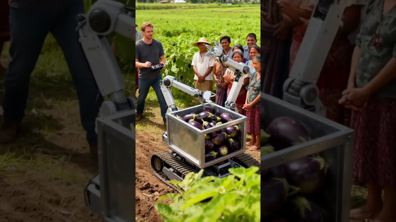 Watch This Robot Harvest Red Onions with Precision in a Lush Onion Field