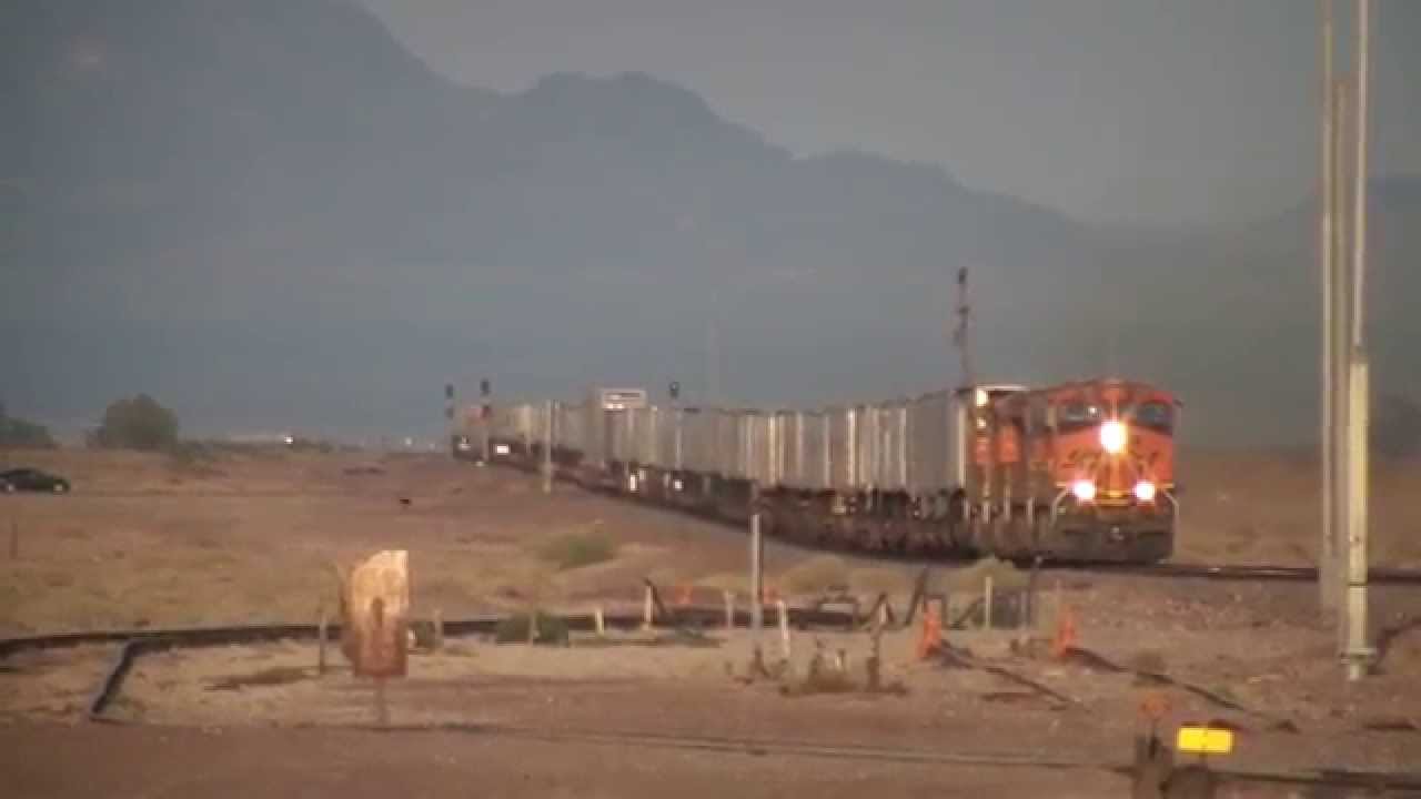 70 Mile Per Hour BNSF Trains Through Newberry Springs HD