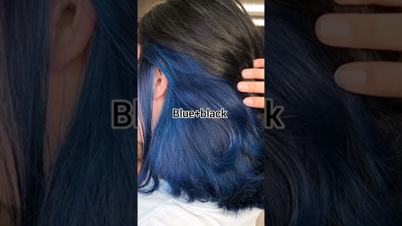 Blue and black  💙🖤 #hairstyle #haircolor #haircut #blue #black #girl