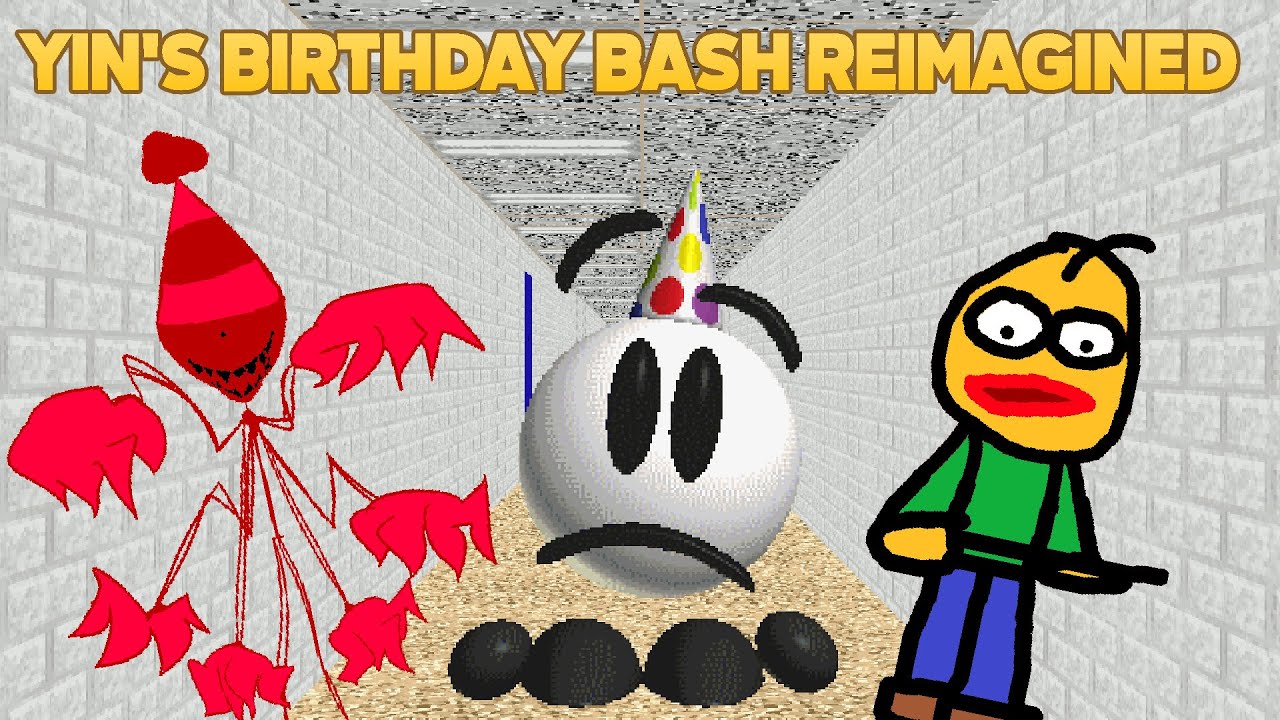 Stalk Bossfight?! | Yin's Birthday Bash Reimagined Full Gameplay [Baldi's Basics Fangame]