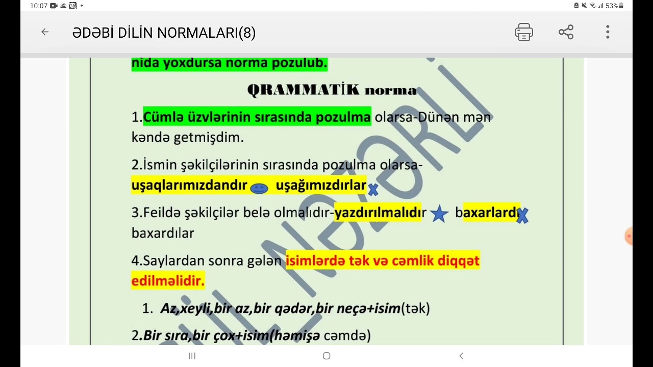 Ədəbi dilin normaları (Vacib məqamlar,heç bir kitabda olmayan xırdalıqlar)