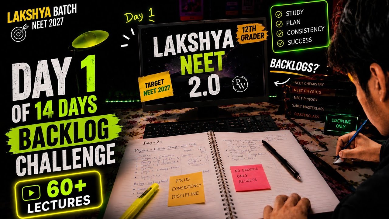 🔥 DAY 1 of 14 Days Backlog Completion Challenge | NEET 2027 🔥📚🩺🧬