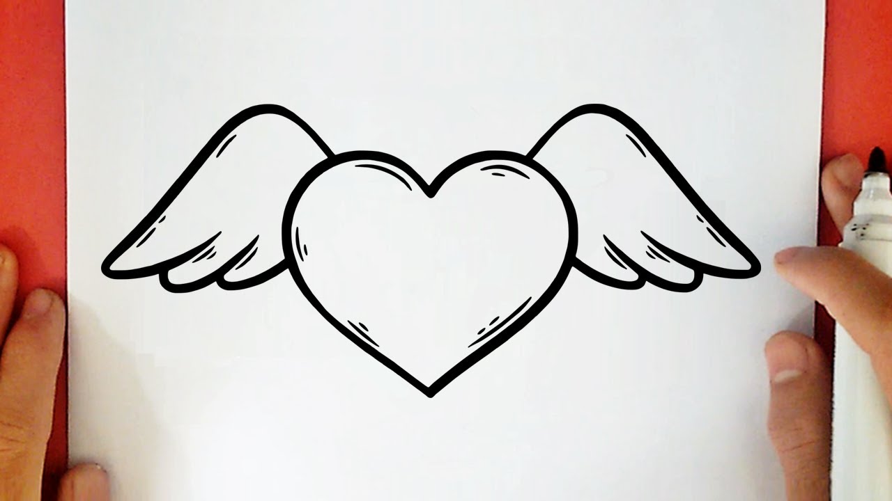 COMO DIBUJAR UN CORAZÓN CON ALAS
