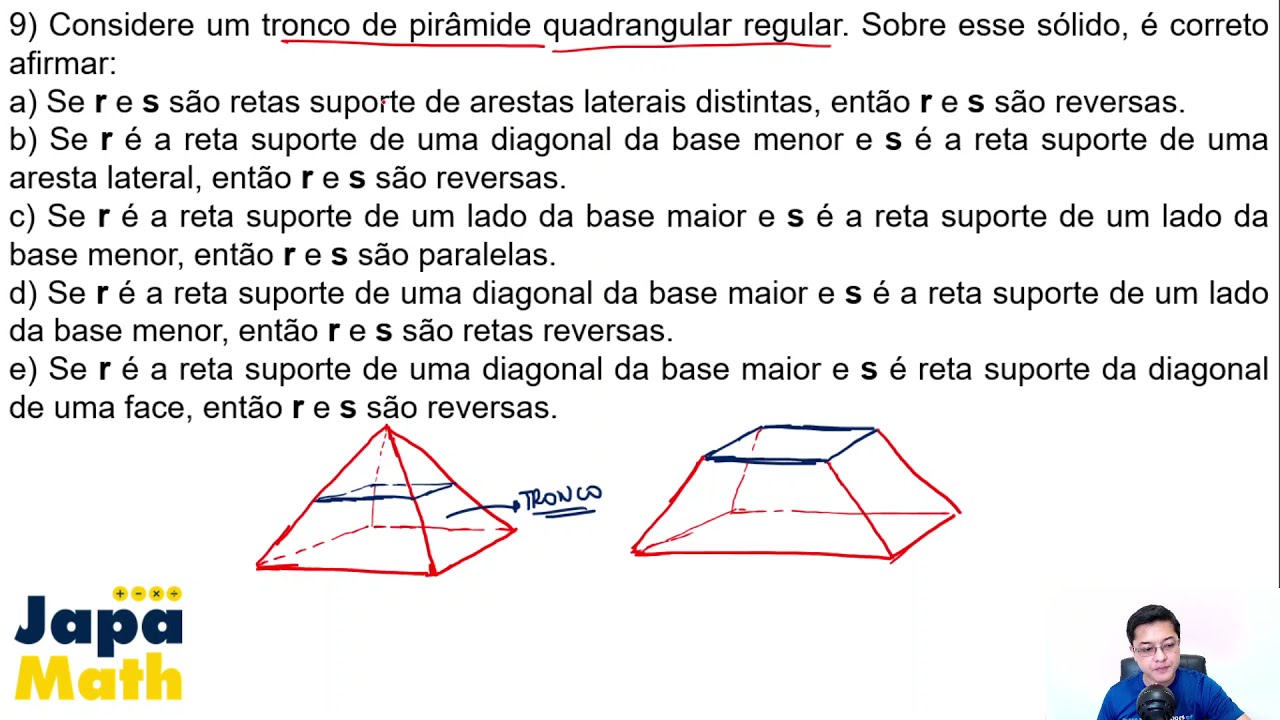 Prova Resolvida EsPCEx (2019 - 2020) - Geometria Espacial e de Posição