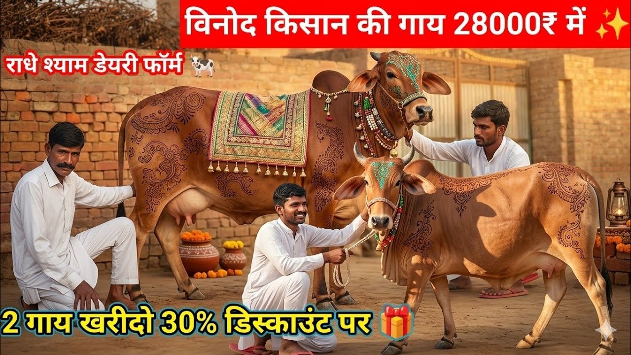 सीधा साधा किसान✨विनोद कुमार👳🏻Top साहीवाल राठी खरीदो🎁मात्र 28000₹ में सभी बछड़ी वाली😀ट्रांसपोर्ट फ्री