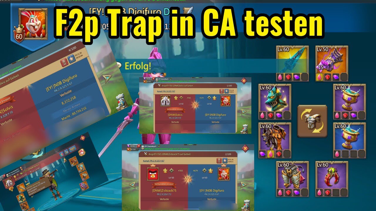Lords mobile - F2p Rally trap in der Chaos Arena testen… || Crazy Hits