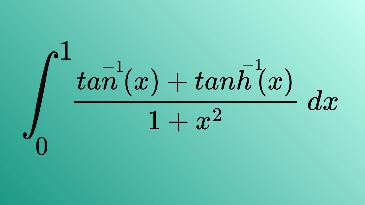 Monster Integral of arctan(x)+artctanh(x)/1+x^2 dx from 0 to 1