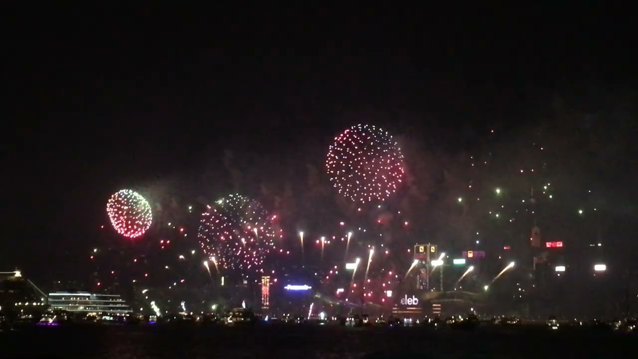 New Year's Eve fireworks at Hong Kong's Victoria Harbour 