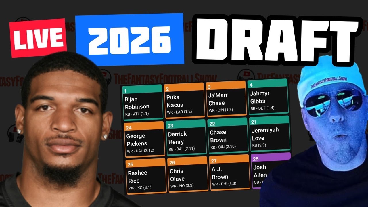 Live 2026 Fantasy Football Draft.. ADP Rankings?