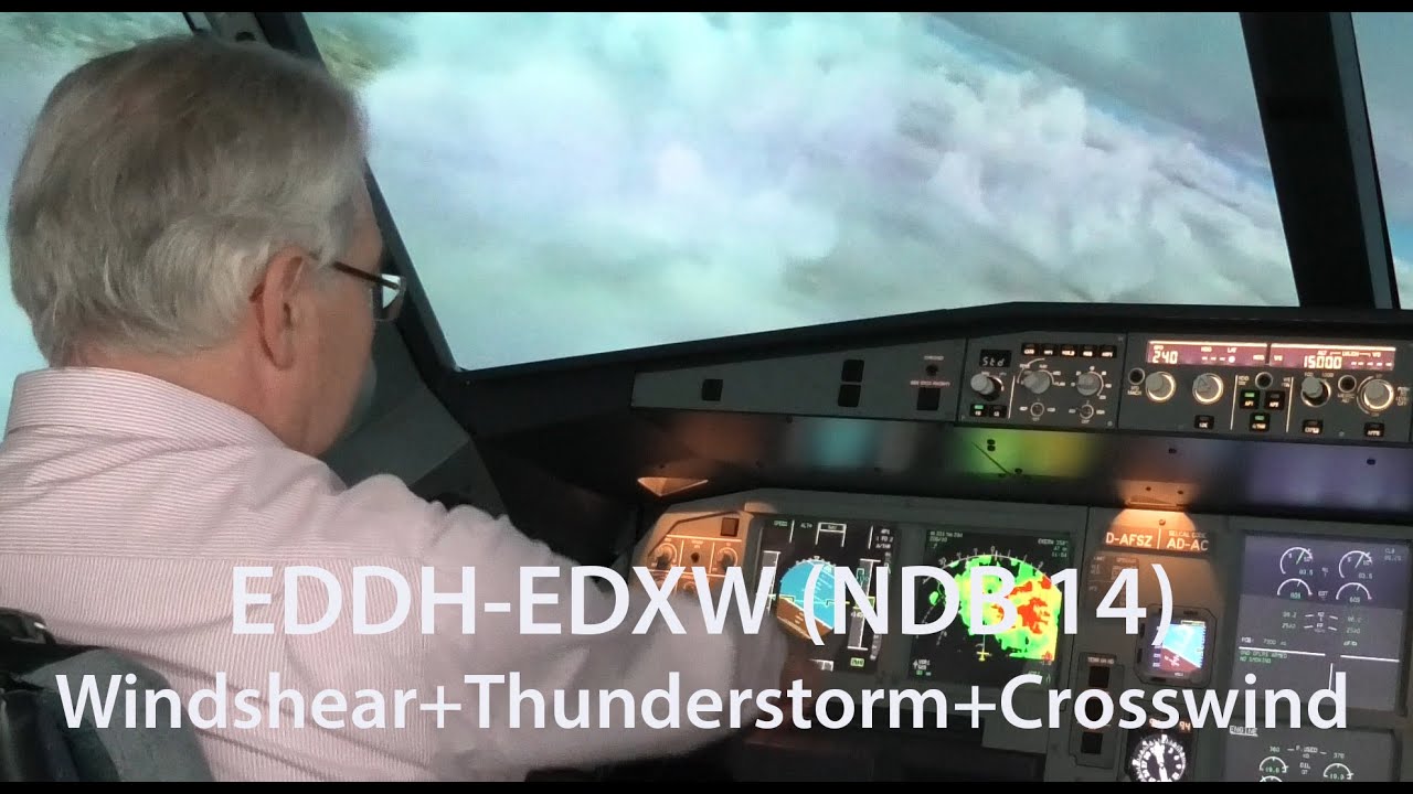 EDDH-EDXW (NDB 14) with Windshear-Thunderstorms and Crosswind