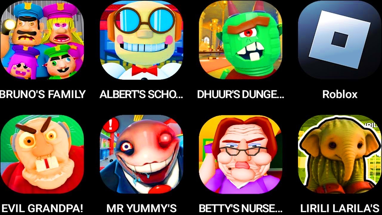 BRUNO'S FAMILY,ALBERT'S SCHOOL,DHUUR'S DUNGEON,Roblox,EVIL GRANDPA!,Mr Yummy's Supermarket...[[[[[ươ