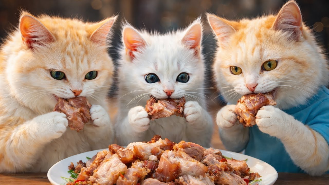 The cat family and the joyful Lunar New Year celebration