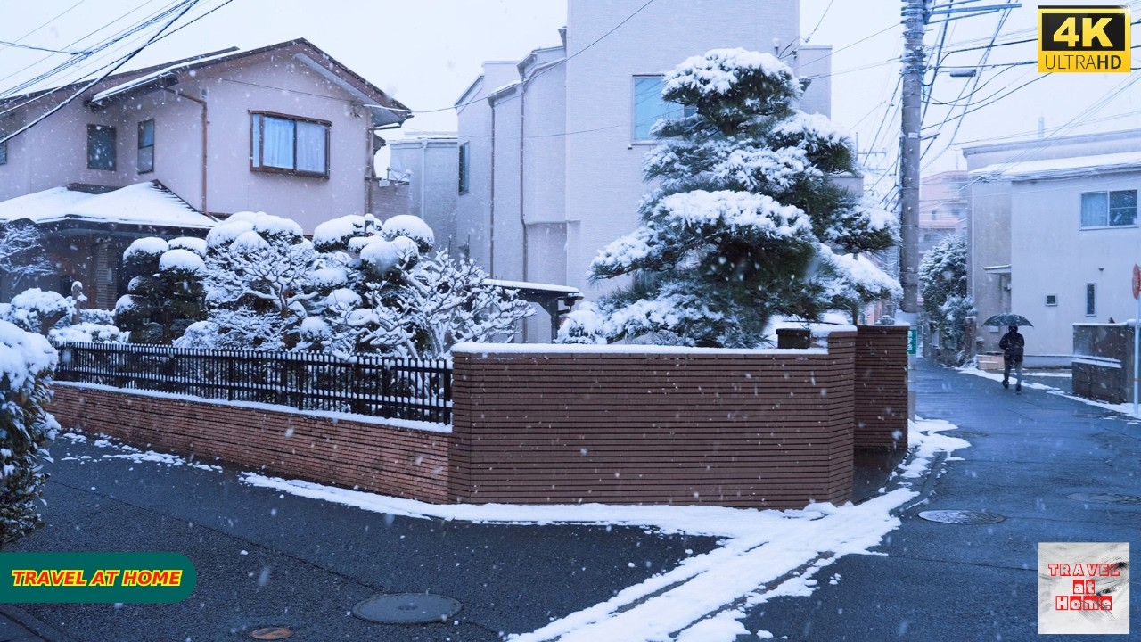 4K HDR Japan travel 2026 | Heavy Snow Walk in Noborito（登戸）Kawasaki  Japan |  Relaxing City ambience