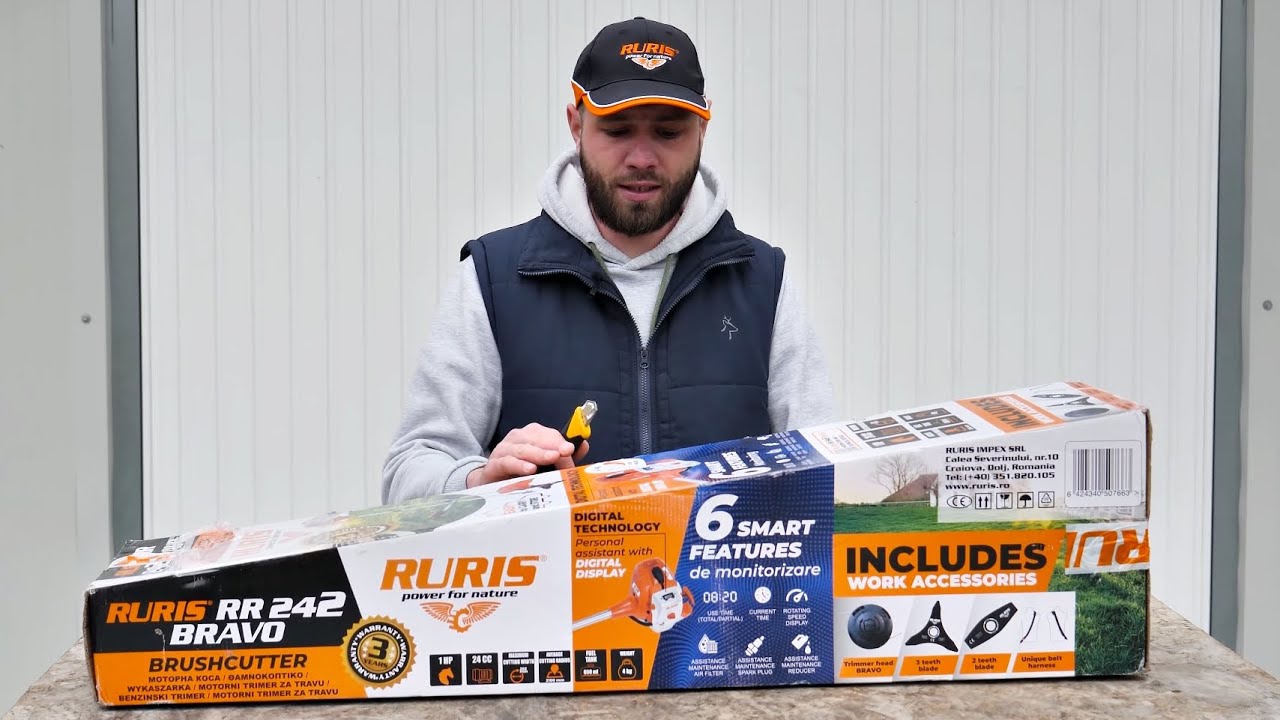 Cea mai ușoară motocoasa de 1CP din lume! Ruris BRAVO, RR242