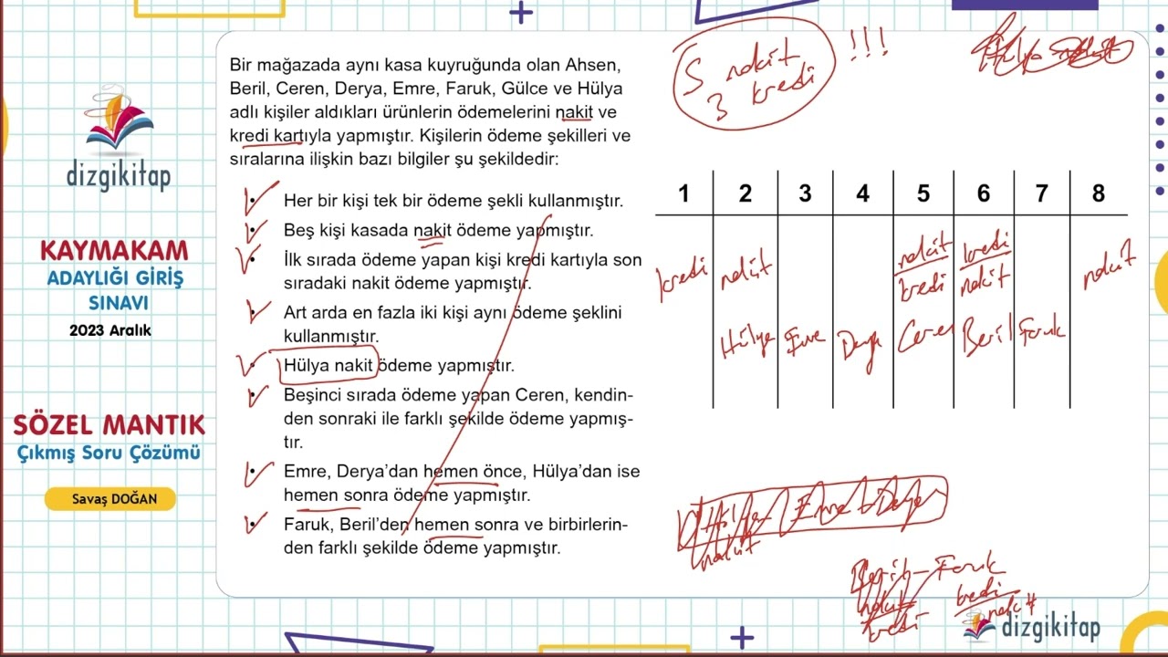 Kaymakamlık I Sözel Mantık  I Savaş Doğan