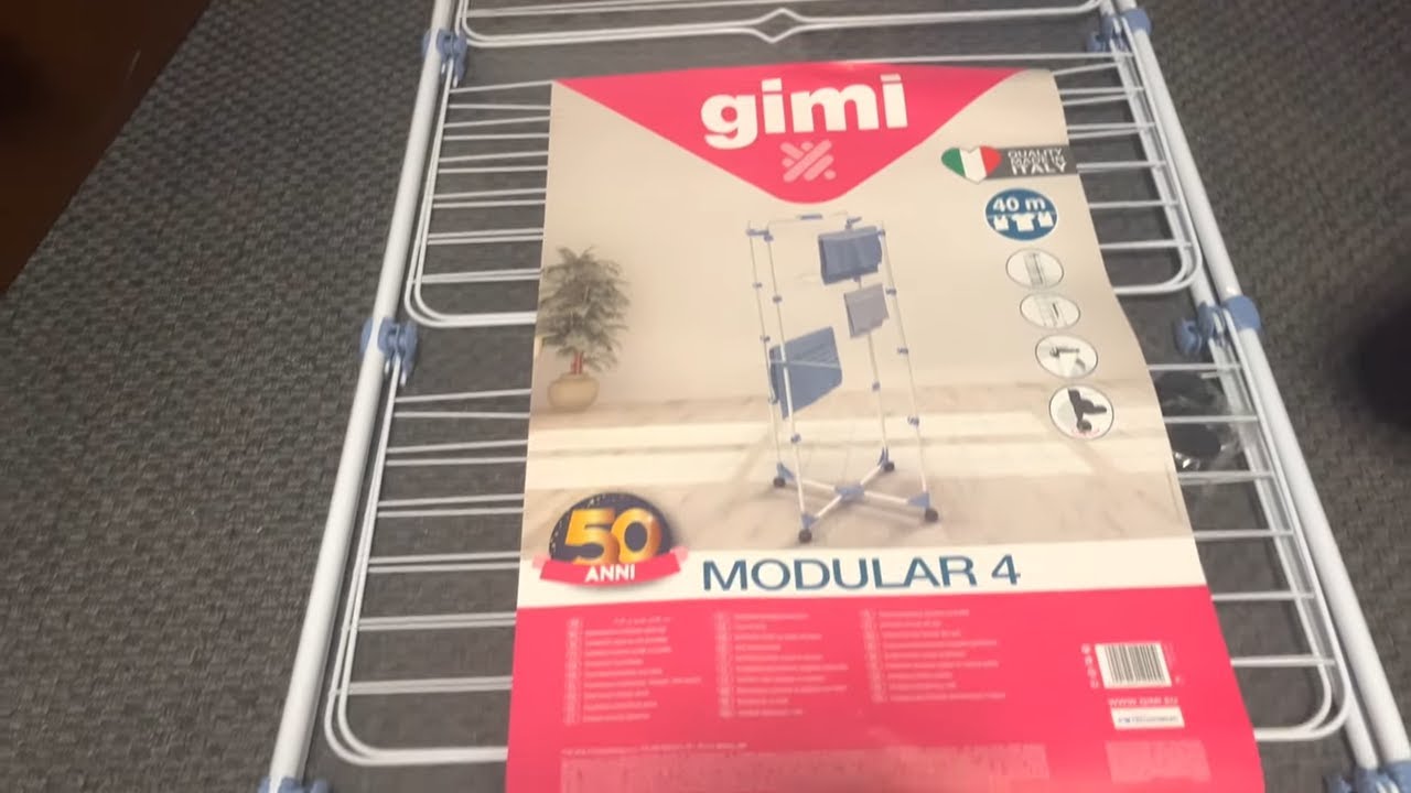 Gimi Modular 4 Turm-Wäscheständer aus Stahl, 40 m Trockenlänge