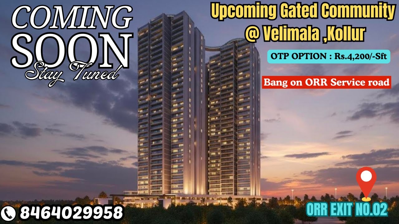 Upcoming Ultra Luxury Gated Community Apartments || EOI || 3BHK's || Velimala , Kollur || Hyderabad