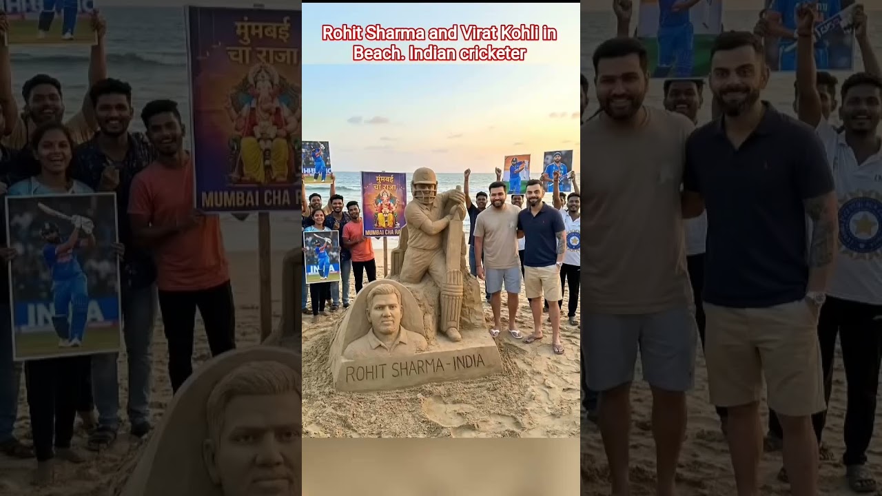 Rohit Sharma and Virat Kohli soaking in beach vibes—calm moments, big smiles