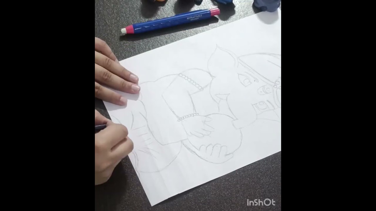 How to draw bal ganesh for beginners