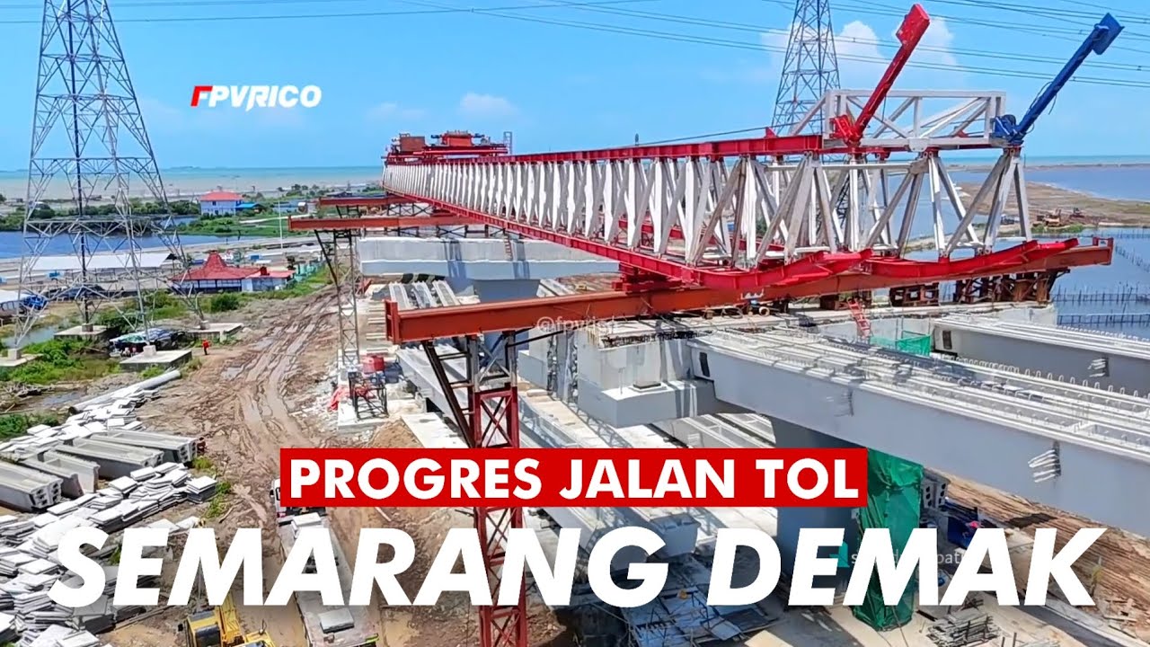 PROGRES TOL SEMARANG DEMAK VIDEO DRONE FOOTAGE | TOL TANGGUL LAUT MATRAS BAMBU TERBARU