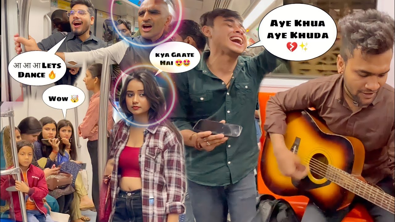 Aye Khuda Metro 🚇 Singing Reaction In Delhi Metro | Old & New Mashup Songs| 