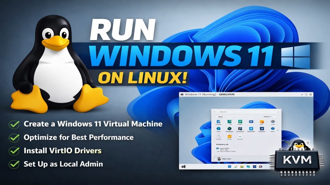 How to Create a Windows 11 Virtual Machine on Linux Using KVM – Step-by-Step Guide