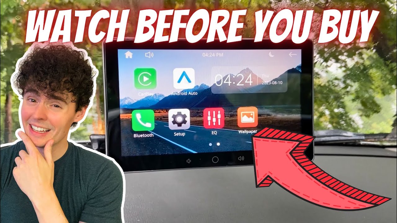 Беспроводная система Apple CarPlay Android Auto: портативная автомобильная стереосистема с 7-дюйм...