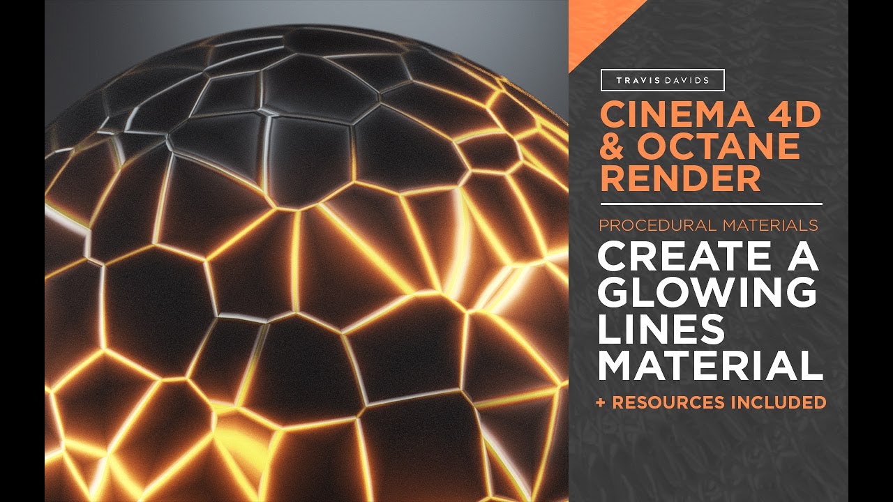 Cinema 4D & Octane Render - Create A Procedural Glowing Lines Material