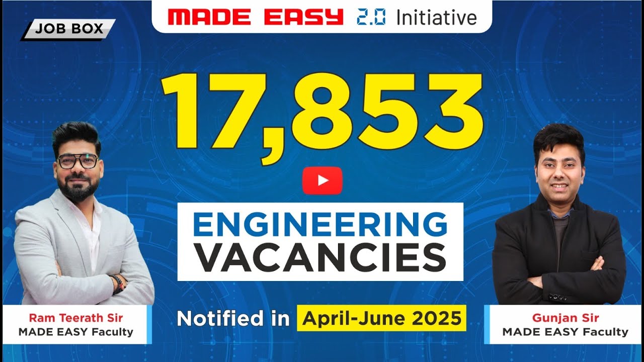 🚨 17,853 Engineering Jobs Out | Govt Vacancies April-June 2025 | ESE/ GATE/PSUs Aspirants Must Watch