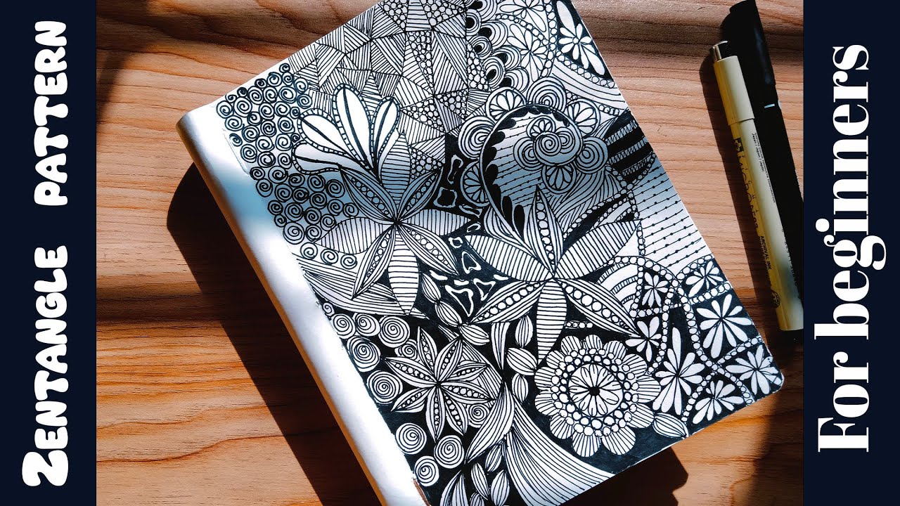 zentangle pattern for beginners | Easy zen-doodle art #doodleart #satisfying #zentangle #drawing