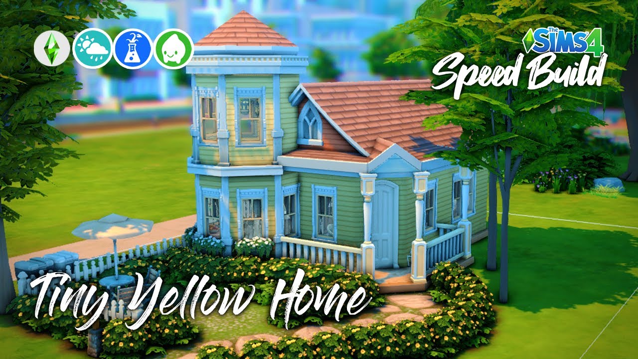 Tiny Yellow Home: Limited Packs: Sims 4 Speed Build