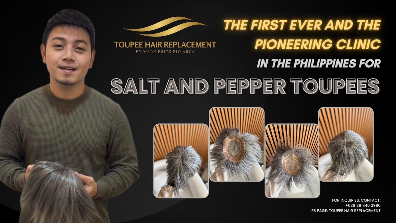 Toupee Hair Replacement: Salt and Pepper Color 😎
