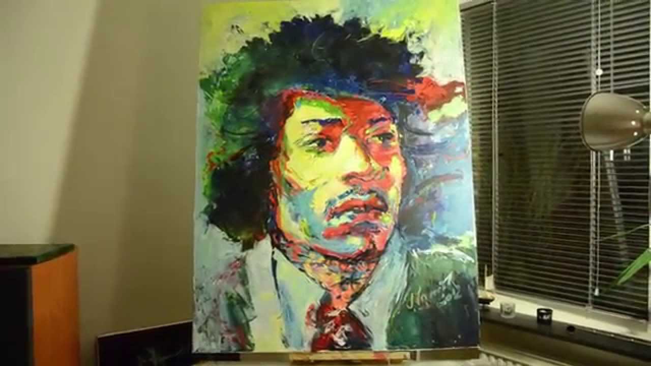 Speed Painting JIMI HENDRIX palette knife