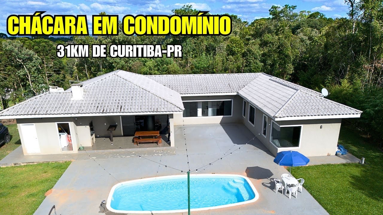 CHÁCARA COMPLETA EM CONDOMÍNIO! TANQUE, PISCINA, CASA 5 QUARTOS, A 30 MIN DE CURITIBA!