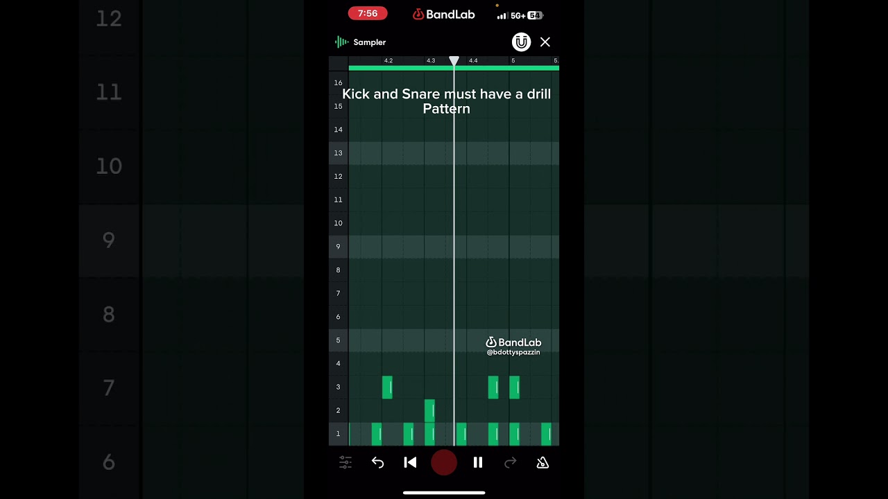 How to make New York Drill Drum Pattern on BandLab #tutorial #beat #drillbeat #nydrill #free #