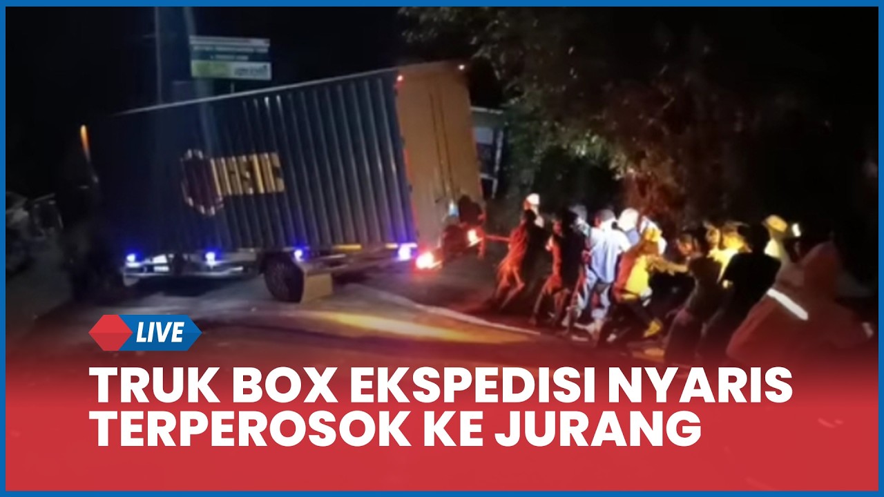 🔵Truk Box Ekspedisi Nyaris Terperosok ke Jurang Brebes di Jalur Ekstrem