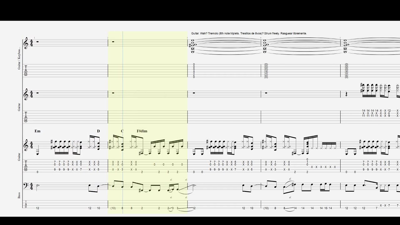 How to play: Radiohead - Lucky (Guitar, Bass)