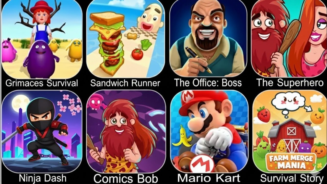 Grimace Monster, Hero Transform, Thief Puzzle, Run Now, Prison Pin Rescue, Join Clash & Giant Rush
