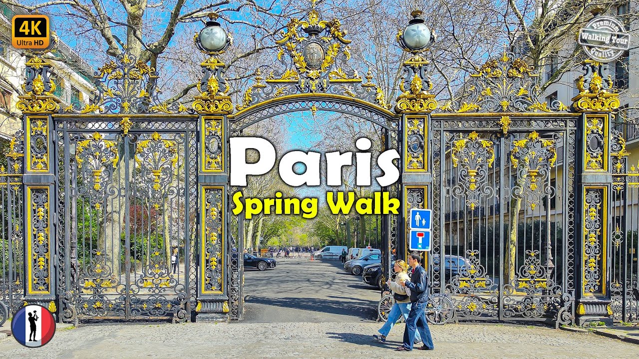 🇫🇷 Paris Spring Walking Tour | Arc de Triomphe, Parc Monceau & Boulevard Haussmann | France 4k-60fps