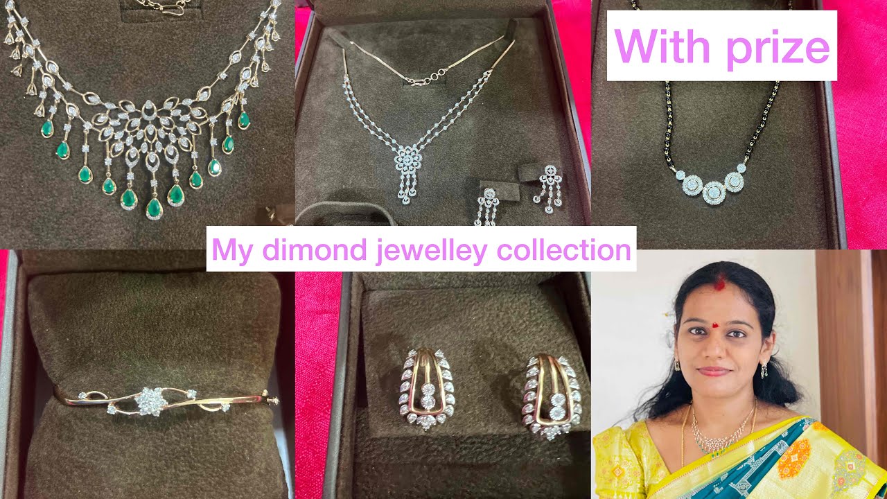 My diamond jewellery collection with prize|Simple diamond collection|Indian jewellery