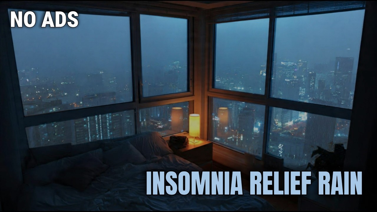 Heavy Rain in Bedroom for Deep Sleep & Insomnia Relief | Heavy Rain 1 Hour