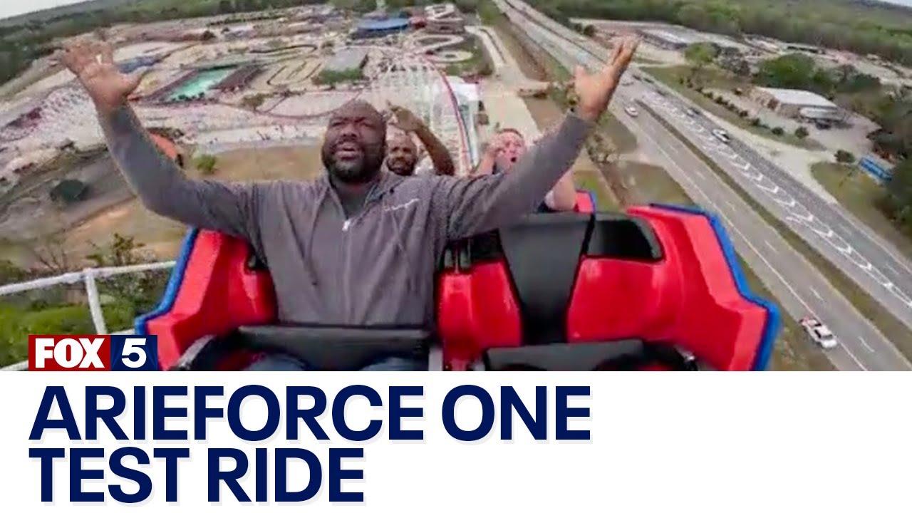 Test riding the new ArieForce One roller coast at Fun Spot Atlanta
