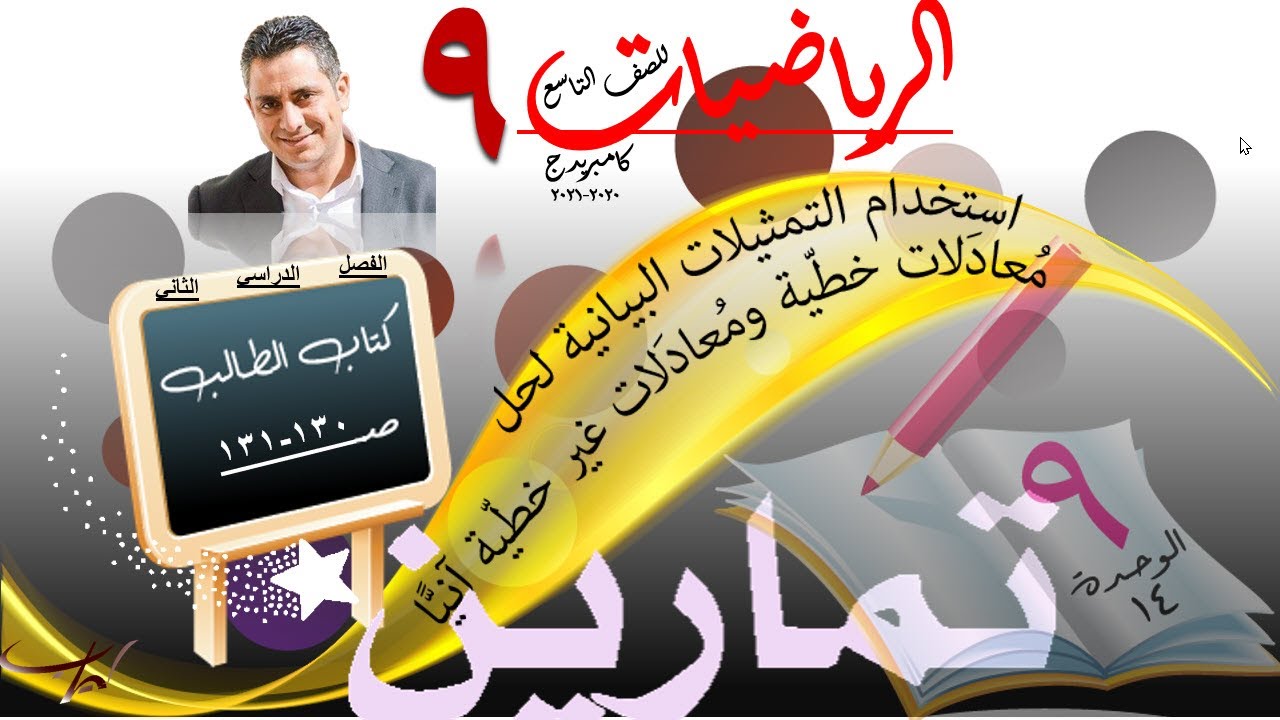 استخدام التمثيلات البيانية لحل مُعادَلات 14-4 + حل تمارين كتاب الطالب  صـ  130-131