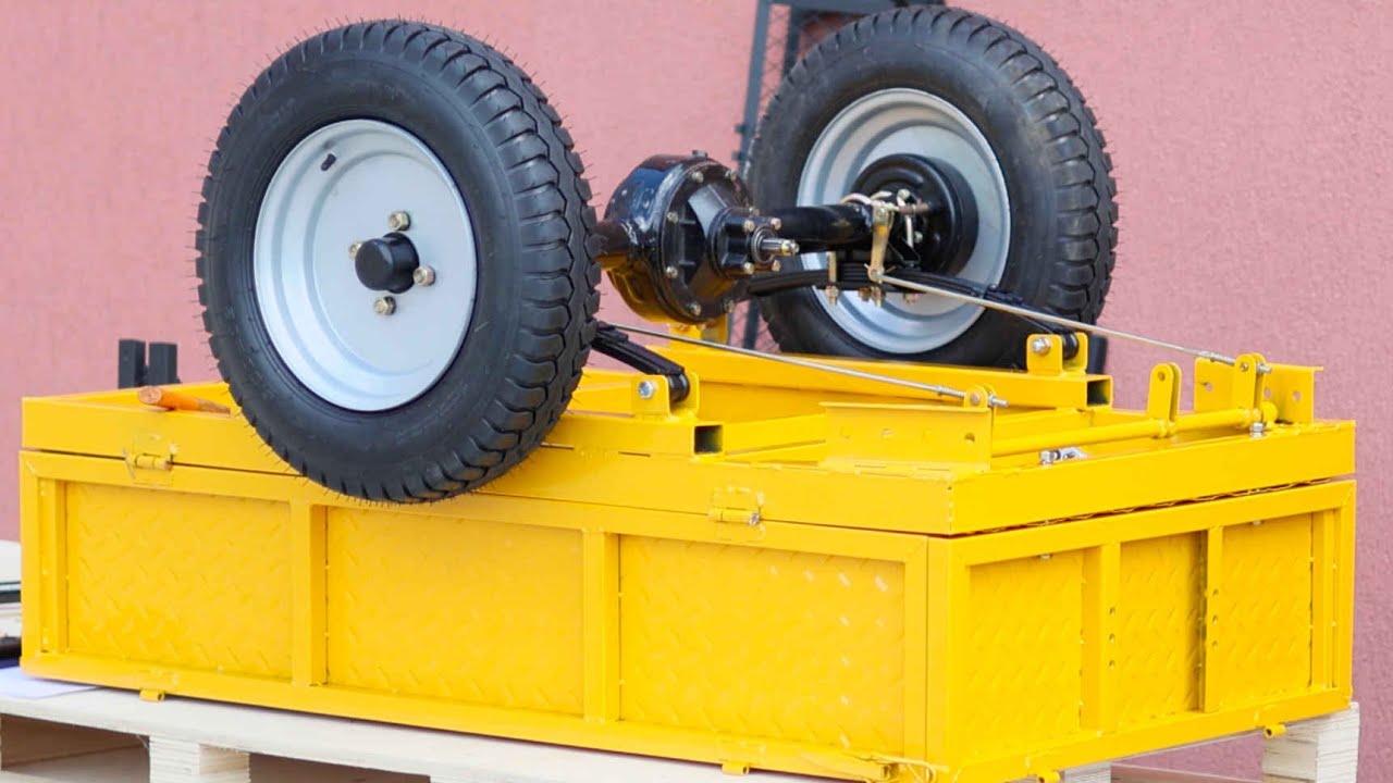 Asamblare remorcă motocultor cu tracțiune 4x4. ProGARDEN Alpine RM550T