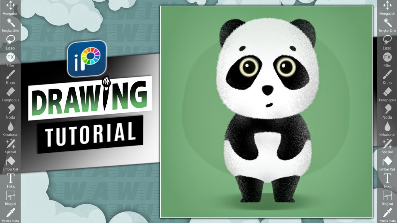 Cara Menggambar Panda Di Ibis Paint X | How To Draw Panda